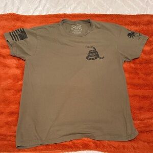 Grunt Style Olive Green Short-Sleeve Tee with Snake Graphic